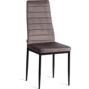 Стул TetChair Easy (mod. JSC02-1) 6шт., металл, флок, 41 х 52 х 96 см, Dark grey (темно-серый) HLR24 / черный (21254)