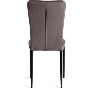 Стул TetChair VERTER (mod. BC577-DC), металл, флок, 41 х 52 х 95 см, Dark grey (темно-серый) HLR24 / черный (21249)