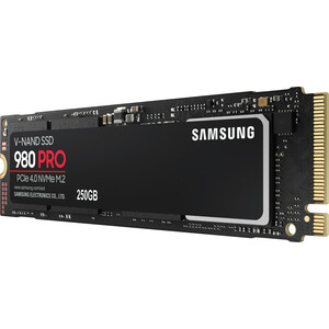 SSD накопитель Samsung 250GB 980 PRO, M.2, PCI-E 4.0 x4, 3D MLC NAND [R/W - 6400/2700 MB/s]