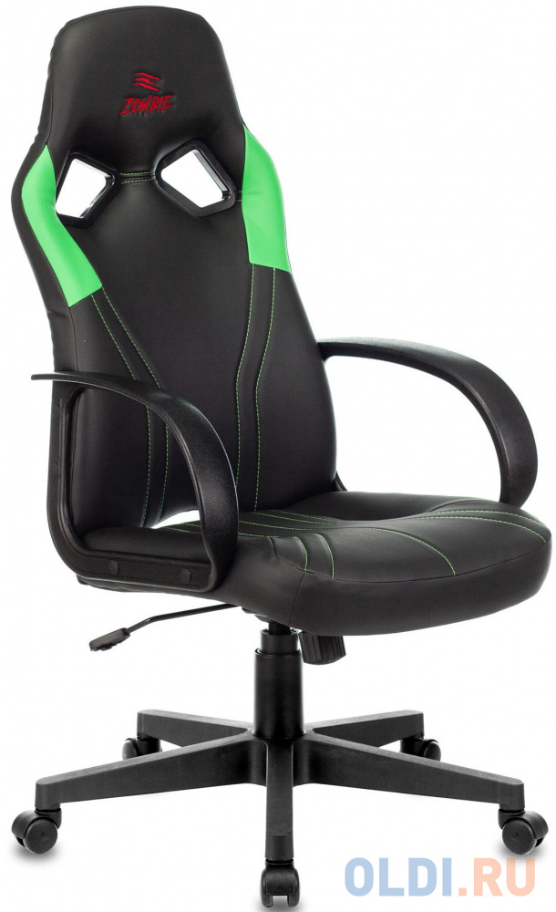 Кресло для геймеров Бюрократ ZOMBIE RUNNER чёрный зеленый