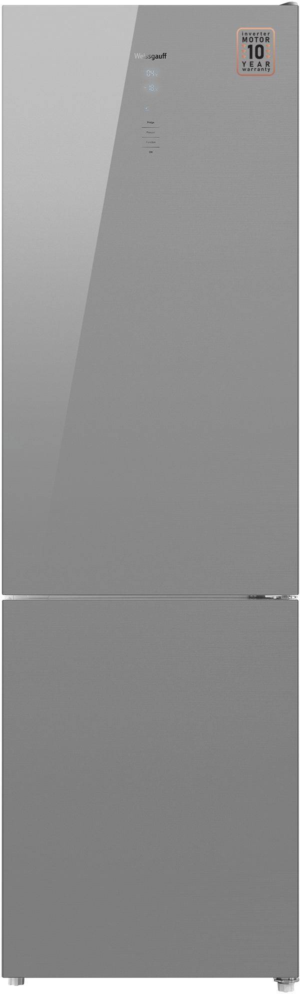 Холодильник двухкамерный Weissgauff WRK 2000 D Full NoFrost Inverter Grey Glass