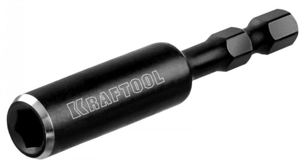 Держатель для бит Kraftool PRO, 60мм, магнитный наконечник, для бит с хвостовиком 1/4", 1шт., (26801-60)