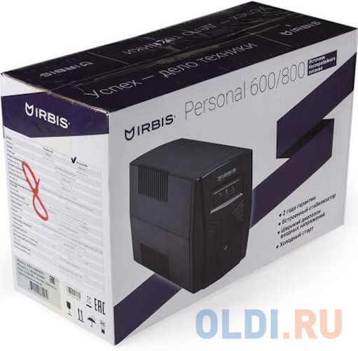 IRBIS UPS Personal  800VA/480W, Line-Interactive, AVR, 3xC13 outlets, USB, 2 year warranty в Москвe