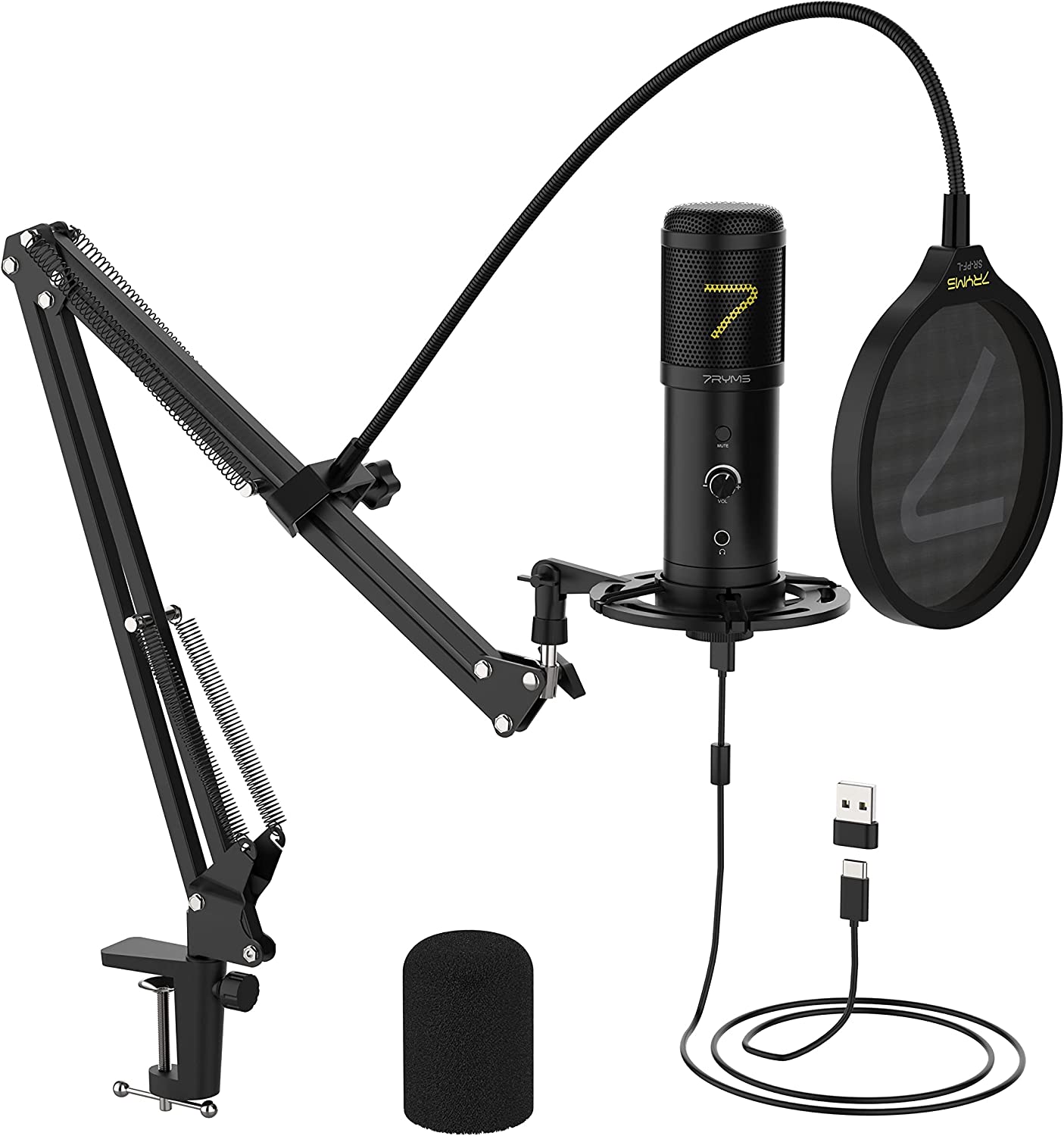 Микрофон 7RYMS SR-AU01-K2, черный (SR-AU01-K2)