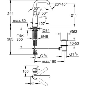 Смеситель для раковины Grohe Essence теплый закат (32628DA1)