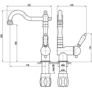 Смеситель для раковины Rav Slezak Labe бронза (L508.5/8SM)