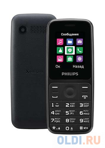 Мобильный телефон Philips E125 черный 1.77"