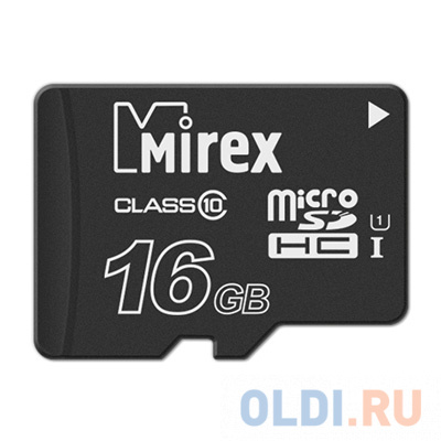 Флеш карта microSD 16GB Mirex microSDHC Class 10 UHS-I