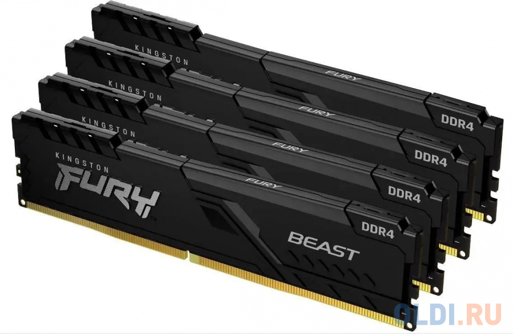 Комплект памяти DDR4 DIMM 128Гб (4х32Гб) 3600MHz CL18, Kingston FURY Beast Black