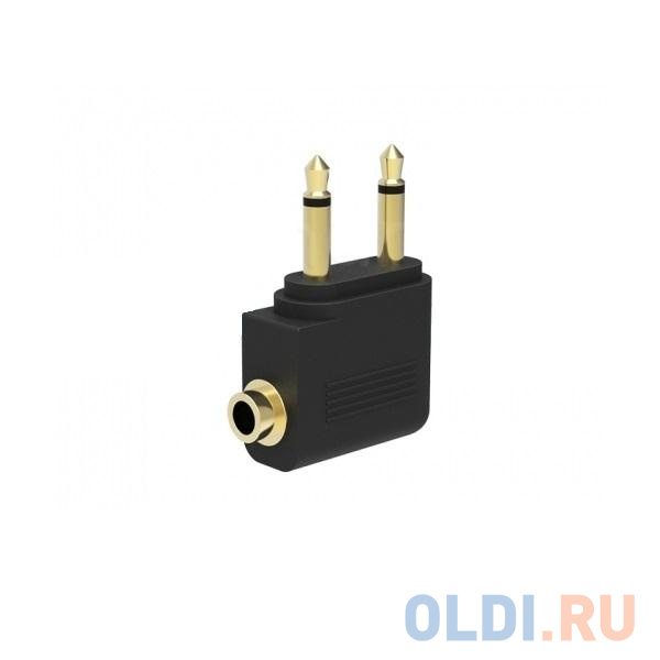 ORIENT C774, Аудио адаптер для наушников в самолет jack 3.5 mm (3-pole) -2 x jack 3.5 mm (2-pole), черный в Москвe