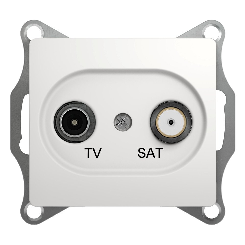 Розетка 2xTV+SAT Systeme Electric Glossa, белый (GSL000198)