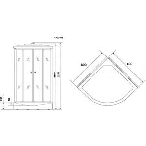 Душевая кабина Niagara NG-4303-14 80х80х215