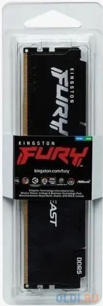 Память DDR5 8GB 6000MHz Kingston KF560C40BB-8 Fury Beast XMP RTL Gaming PC5-48000 CL40 DIMM 288-pin 1.35В kit single rank с радиатором Ret