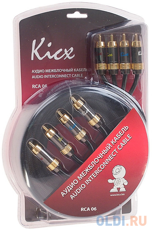 Акустический кабель Kicx RCA-06 черный