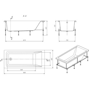 Акриловая ванна Roca Easy 180х80 (248618000) в Москвe