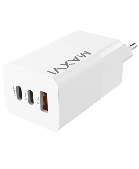 Сетевое зарядное устройство Maxvi A483GN 65Вт, USB, 2xUSB type-C, Quick Charge, PD, 5A, белый
