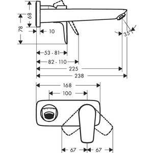 Смеситель для раковины Hansgrohe Talis E для механизма 13622180, хром (71734000) в Москвe