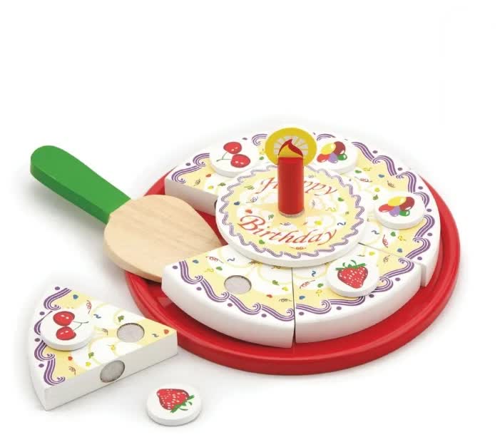 Набор "Режем торт"в коробке 6 кусочков торта,тарелка,лопатка,6элементов с ягодами,свеча VIGA 58499