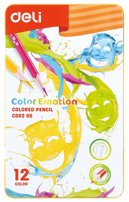 Карандаши цветные Deli Color Emotion 12 цветов EC00205 (12 шт. в уп-ке)