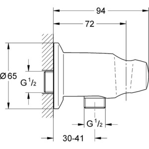 Подключение для шланга Grohe Movario с держателем, хром (28406000) в Москвe