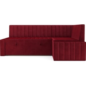 Кухонный угловой диван Mebel Ars Вермут (Бархат красный STAR VELVET 3 DARK RED) 211х83х141 см (M11-23-1)