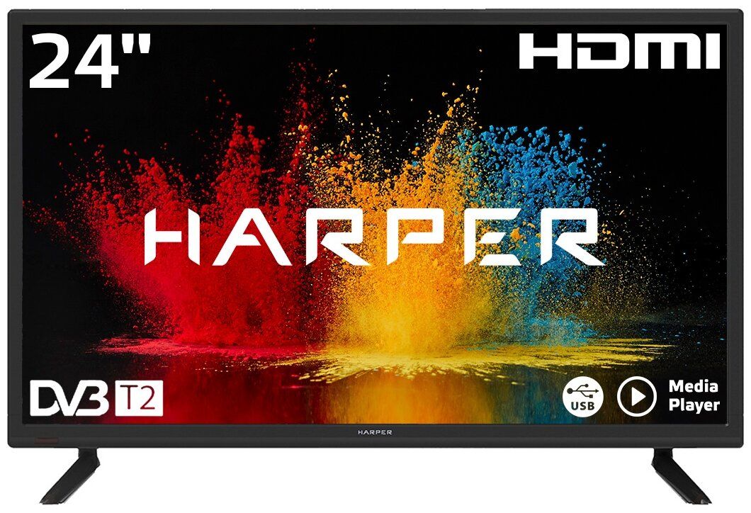 Телевизор HARPER 24R490T черный