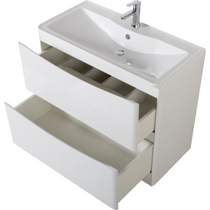 Тумба с раковиной BelBagno Acqua 100 bianco lucido напольная (ACQUA-1000-2C-PIA-BL, BB1000/455-LV-MR-ALR)