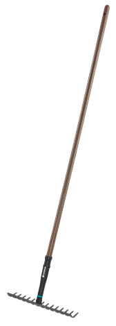 Грабли Gardena NatureLine, прямые, 36 см, 14 зубов, с черенком, материал черенка: дерево (17106-20)