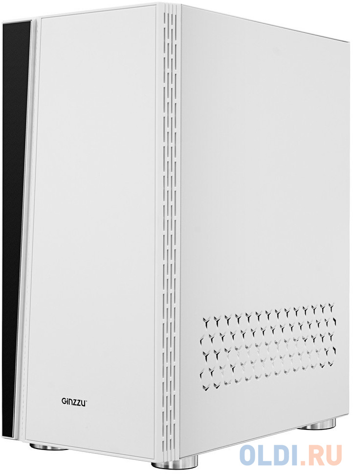 Корпус Ginzzu CL220 White  FAN 12LED USB3.0 Window (908107)