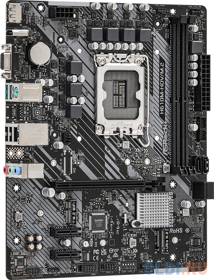 Материнская плата Asrock H610M-H2/M.2 D5 Soc-1700 Intel H610 2xDDR5 mATX AC`97 8ch(7.1) GbLAN+HDMI в Москвe