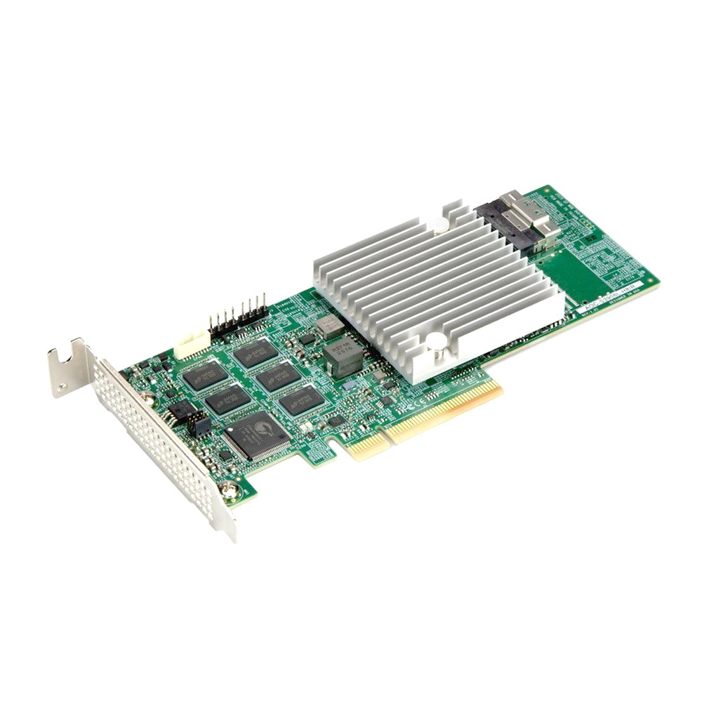 Контроллер Supermicro AOC-S3908L-H8iR-16DD, SAS/SATA 12G, 8-port (SlimSAS), RAID 0/1/5/6/10/50/60, 8gb, PCI-Ex8, Retail (AOC-S3908L-H8IR-16DD-O)