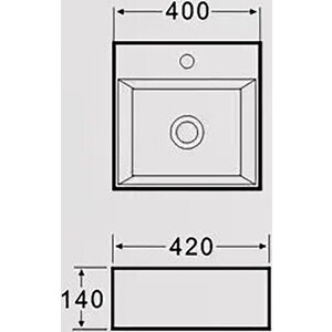 Раковина мебельная Selena Quadra 40х42 (Q01140WG) в Москвe