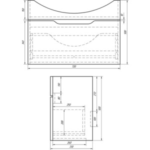 Тумба под раковину Dreja Laguna 75 с ящиком, белый глянец (99.0102)