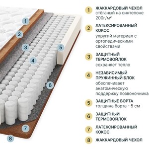 Матрас Seven dreams coco lite hard lux 80x200