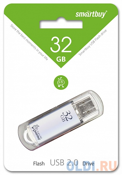 Внешний накопитель 32Gb USB Drive <USB2.0 Smartbuy V-Cut Silver (SB32GBVC-S)