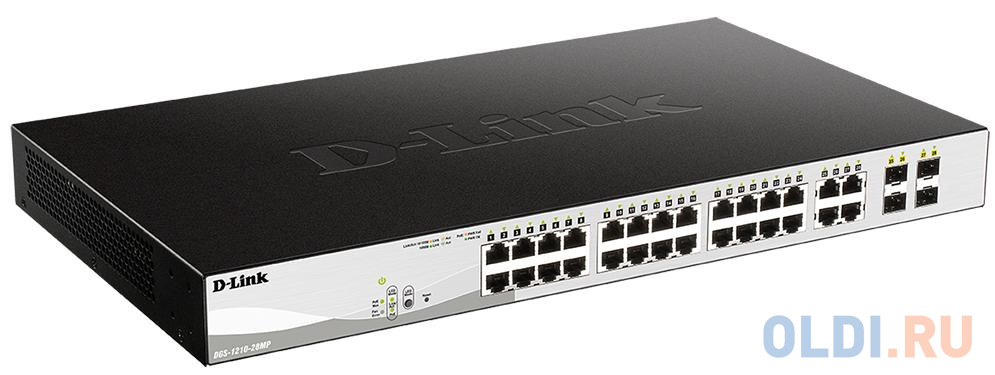 Коммутатор D-Link DGS-1210-28MP/F2A 24G 24PoE+ 370W настраиваемый