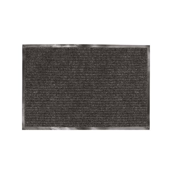 Коврик входной ворсовый влаго-грязезащитный LAIMA, 120х150 см, ребристый, толщина 7 мм, черный, 602877