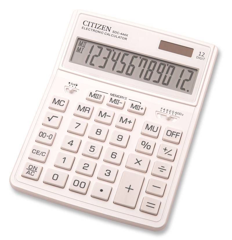Калькулятор бухгалтерский Citizen SDC-444XRWHE белый