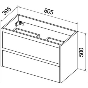 Тумба под раковину BelBagno Kraft-39 80 Cemento Grigio (KRAFT 39-800/390-2C-SO-CG)