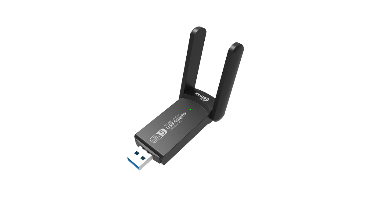 Адаптер Bluetooth+Wi-Fi Ritmix RWA-650, 802.11a/b/g/n/ac, 2.4 / 5 ГГц, до 867 Мбит/с, USB, внешних антенн: 2x2 дБи
