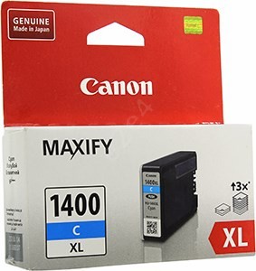Картридж струйный Canon PGI-1400XL C (9202B00), голубой, оригинальный, ресурс 1020 страниц, для Canon MAXIFY-MB2040 / MB2340