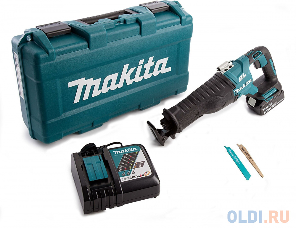 Makita DJR187RT Пила саб ак б\\щ,18В,2х5АчLi-ion,0-2300\\0-3000об\\м,ход-32мм,рез-255мм,3.4кг,чем,подсв в Москвe