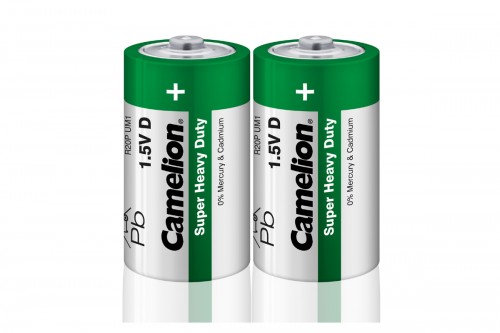 Батарея Camelion Green, D/R20, 1.5V, 2шт. (R20P-SP2G)