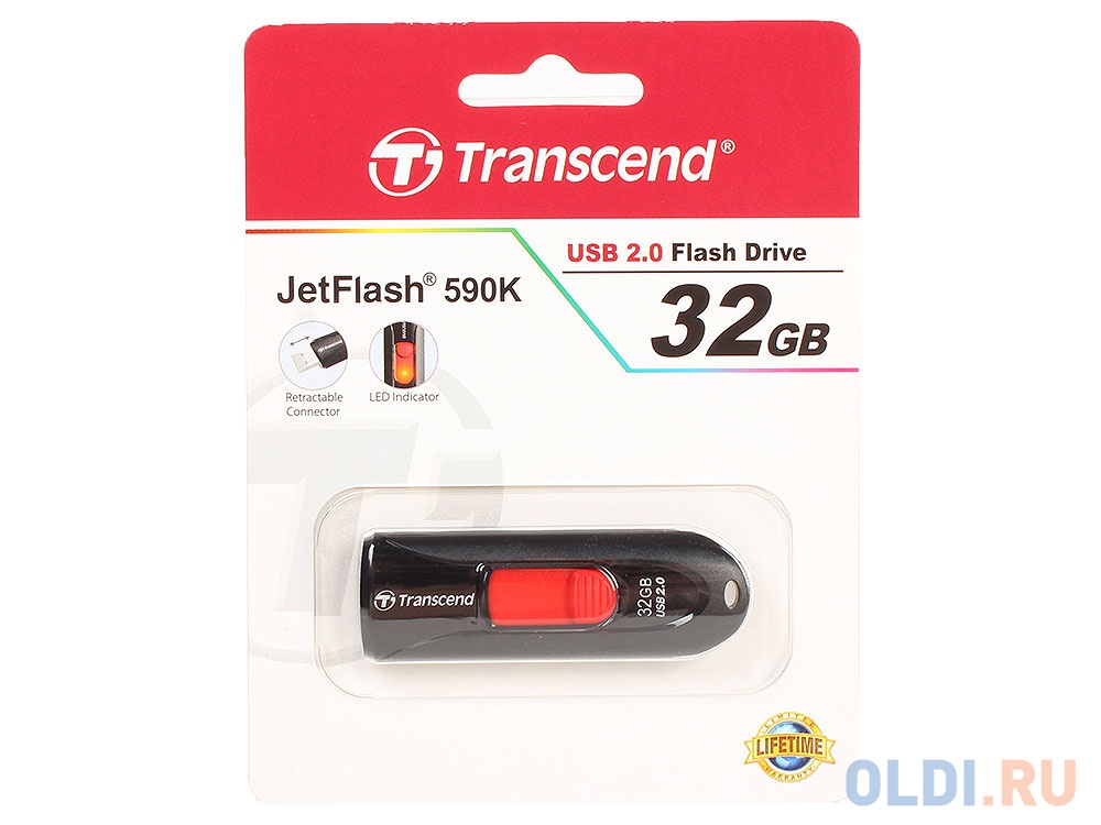 Внешний накопитель 32GB USB Drive &lt;USB 2.0 Transcend 590K (TS32GJF590K)