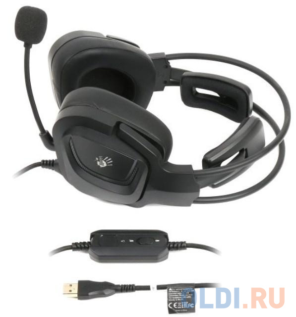 Наушники с микрофоном A4Tech Bloody G575 черный 2м мониторные USB оголовье (G575 USB/ BLACK)