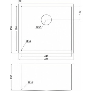 Кухонная мойка EMAR EMB-114 PVD Nano Golden