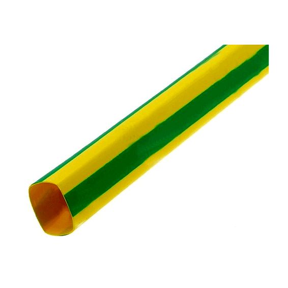 Термоусаживаемая трубка ТУТ IEK, 2.5 см/1.25 см, 1 шт. x 1 м, желтый/зеленый (UDRS-D25-1-K52)