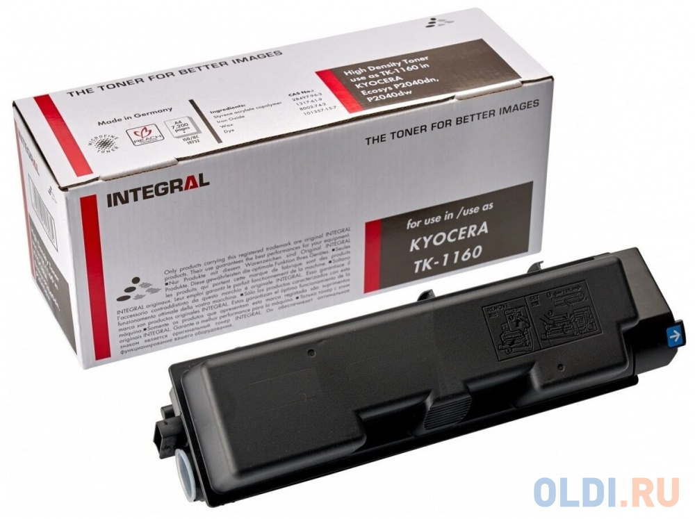 Картридж Integral TK-1160 для Kyocera-Mita  M2040dn M2540dn M2640idw P2040dn P2040dw P2235dn P2235dw черный 7200стр