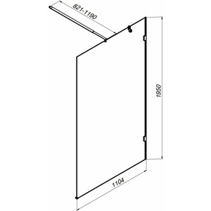 Душевая перегородка Am.Pm X-Joy 110х195 прозрачная, черная (W94WI-110-F1-BTE) в Москвe