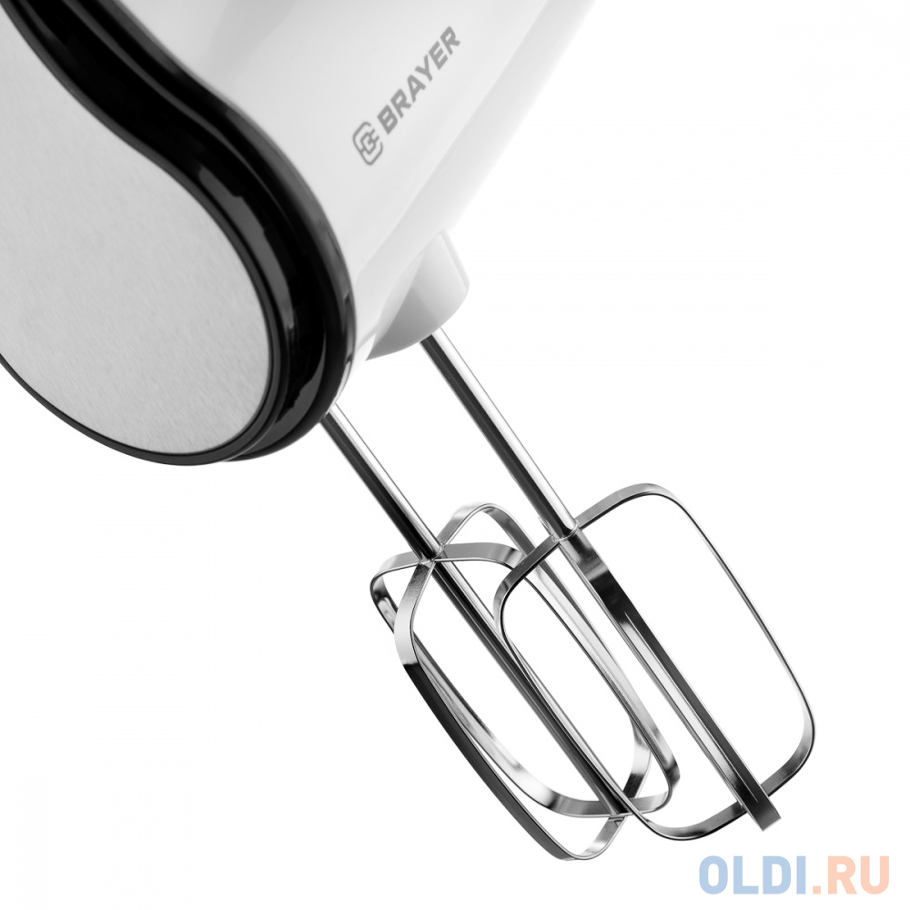 Миксер BRAYER BR1300, 350Вт, 5 скоростей, 2 венчика, 2 крюка для теста, турборежим, б